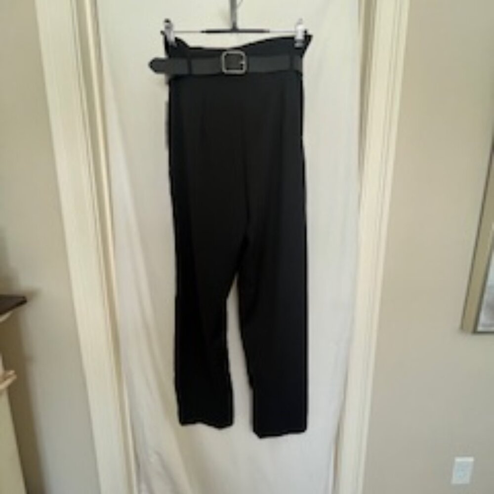 Highwaisted black pants with belt Small /Medium